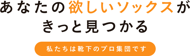 あなたの欲しいソックスがきっと見つかる 私たちは靴下のプロ集団です